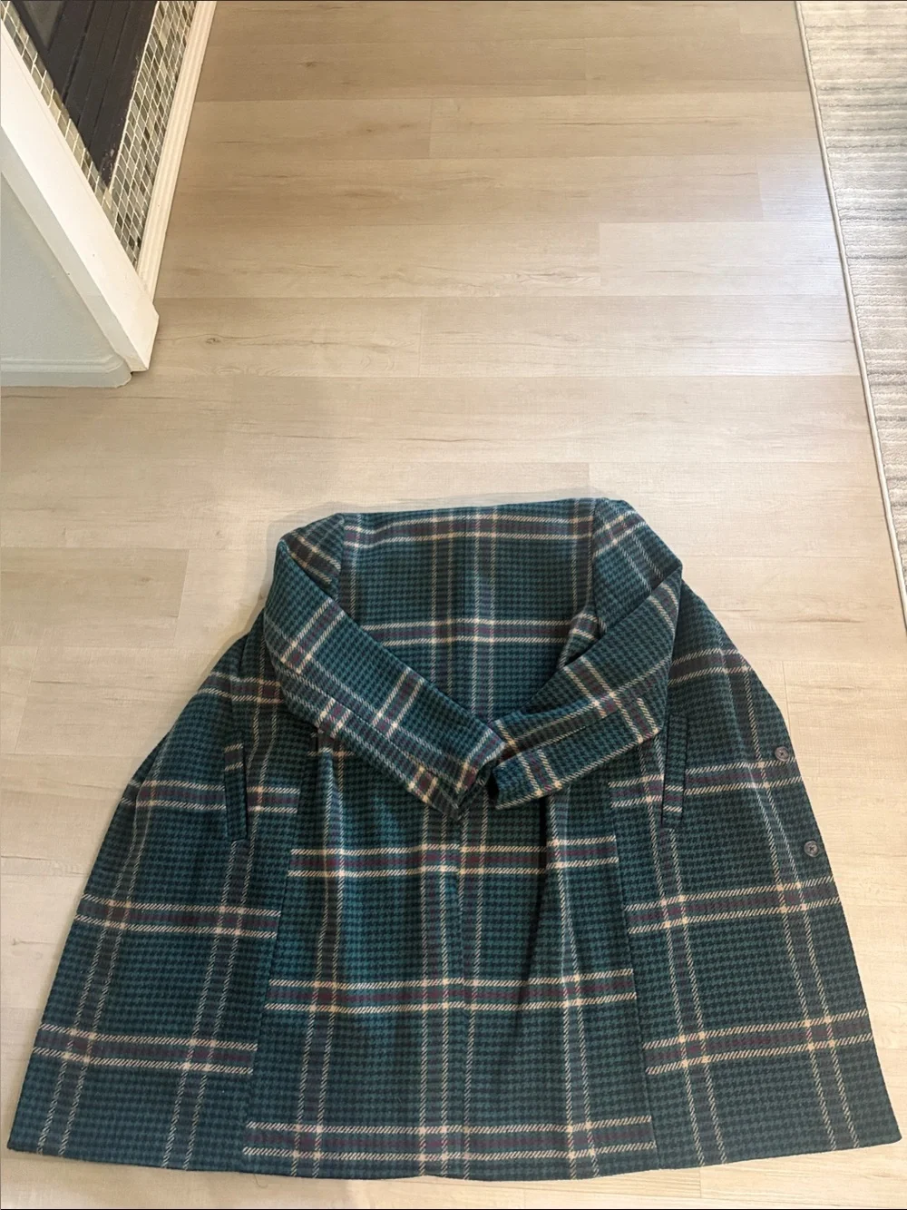 Forever 21 Green Plaid Pea Coat